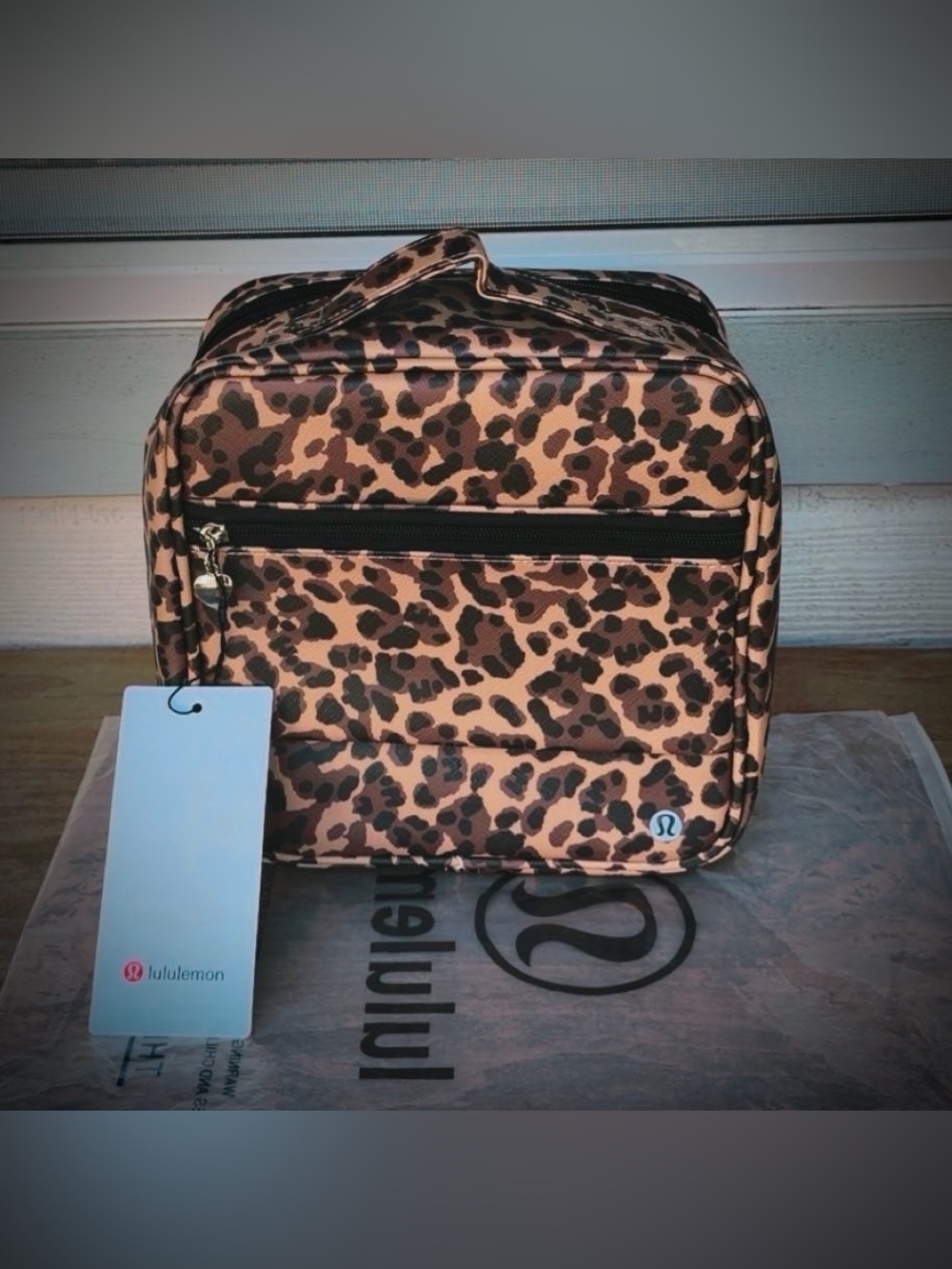 Lululemon Leopard Print Toiletry/Makeup Bag - NEW!